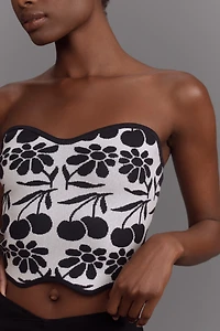 Agathe Marty Printed Scallop Sweater Tube Top