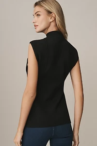 By Anthropologie Mock-Neck Sleeveless Cardigan Sweater