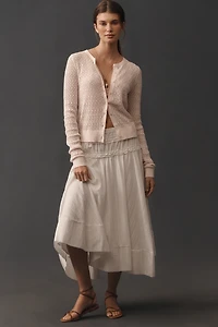 By Anthropologie Juliet Pointelle Long-Sleeve Cotton-Blend Cardigan