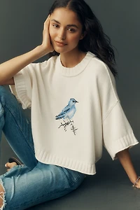 Goldie Cotton Short-Sleeve Sweater