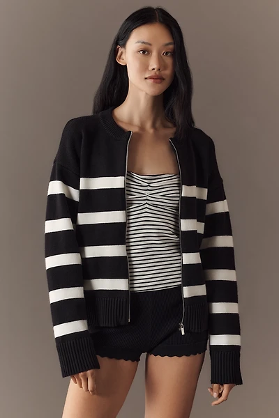 English Factory Crew-Neck Zip-Up Sweater Jacket