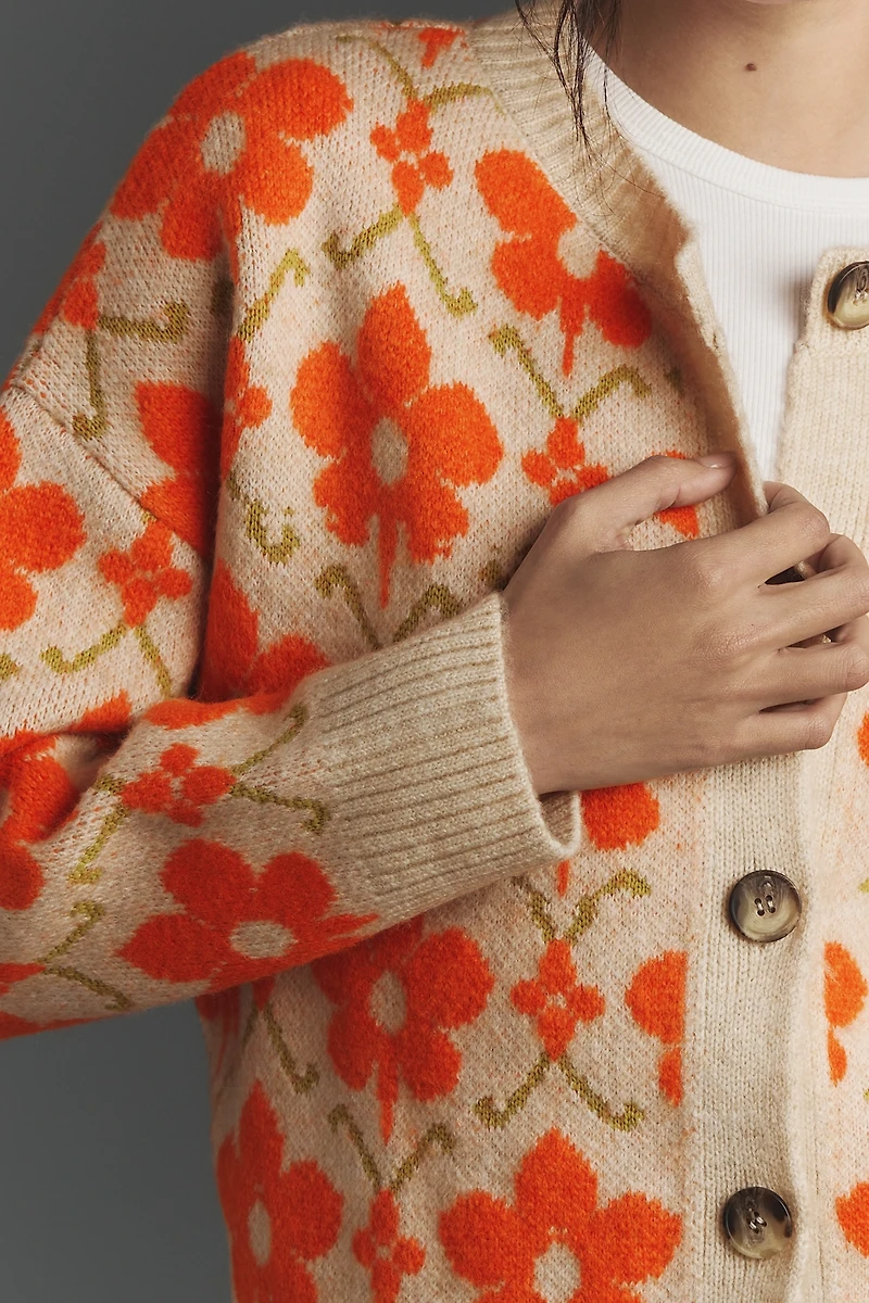 Maeve Graphic Intarsia Cardigan Sweater