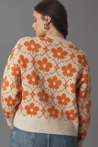 Maeve Graphic Intarsia Cardigan Sweater