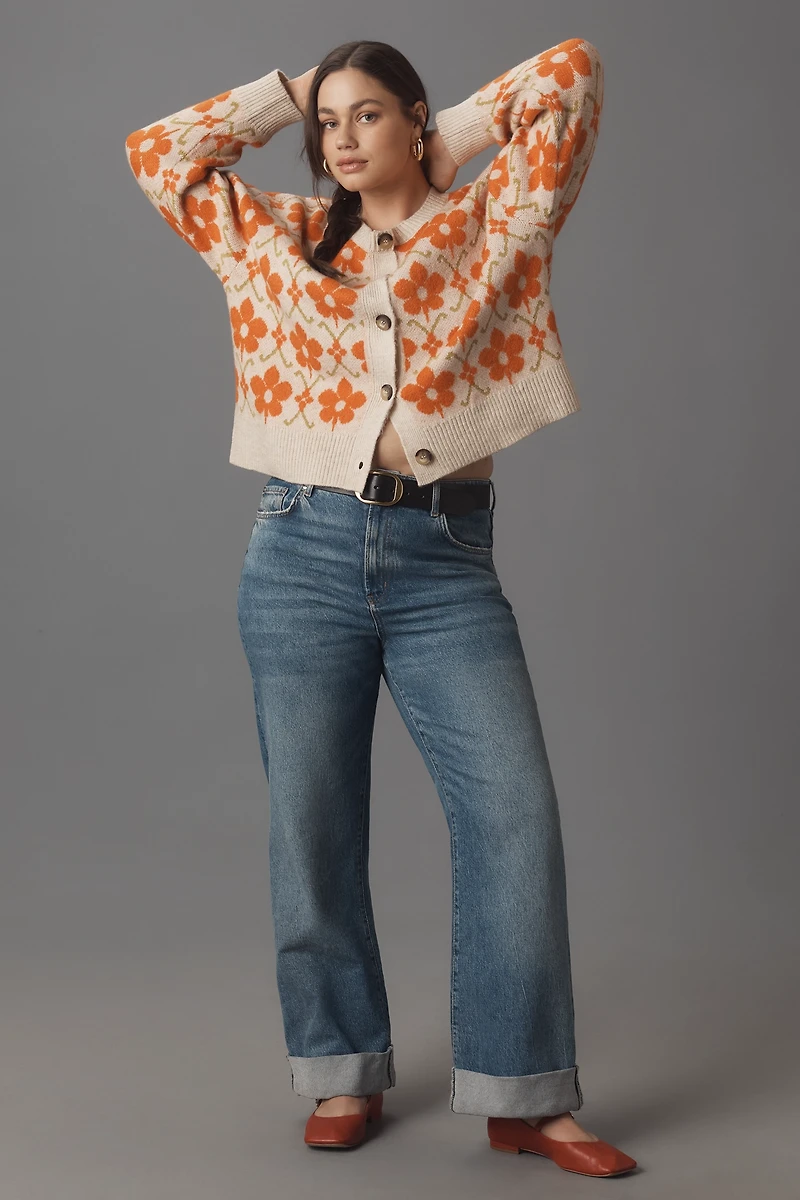 Maeve Graphic Intarsia Cardigan Sweater