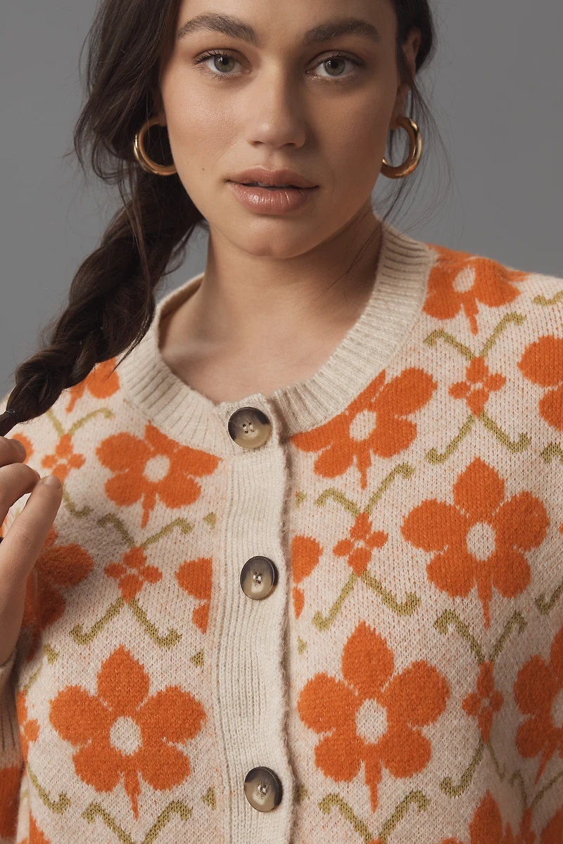 Maeve Graphic Intarsia Cardigan Sweater