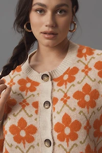 Maeve Graphic Intarsia Cardigan Sweater