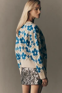 Maeve Graphic Intarsia Cardigan Sweater