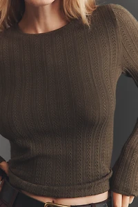 PAIGE Alis Crew-Neck Pointelle Sweater