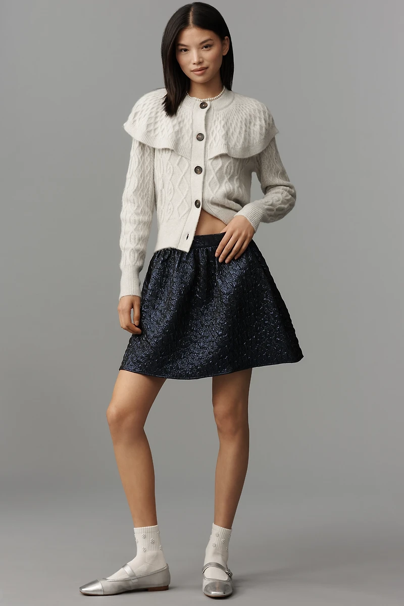 Design History Cable-Knit Cape Cardigan Sweater