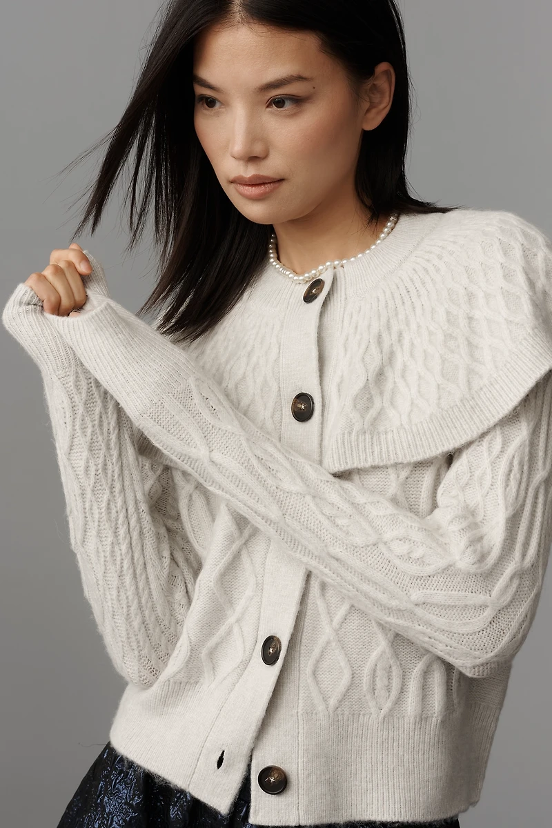 Design History Cable-Knit Cape Cardigan Sweater
