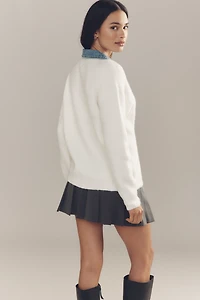 Maeve Denim Polo Sweater