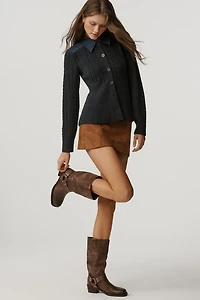 Pilcro Peplum Cable Cardigan Sweater