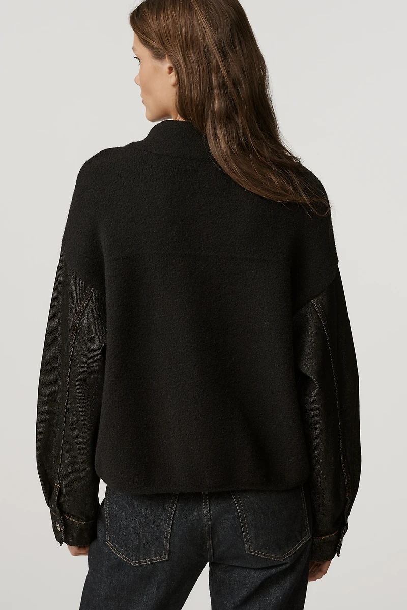 Pilcro Denim & Sweater Mix Oversized Cardigan