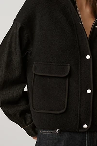 Pilcro Denim & Sweater Mix Oversized Cardigan