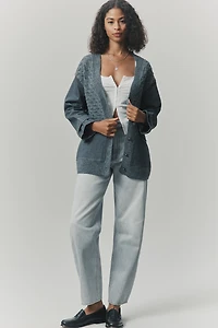 Pilcro Denim Mixed Media Cardigan Sweater