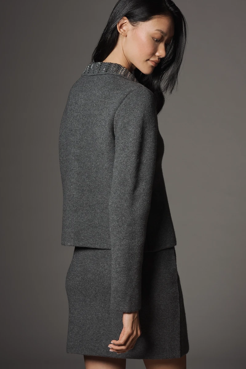 Pilcro Embellished Collar Cardigan Sweater