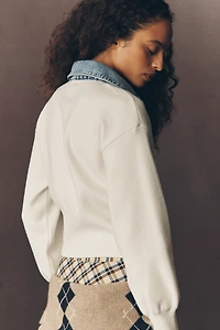 Pilcro Denim Collar Cardigan Sweater