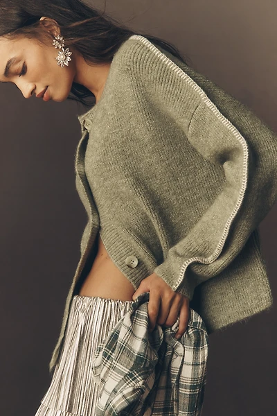 Pilcro Whipstitch Cardigan Sweater