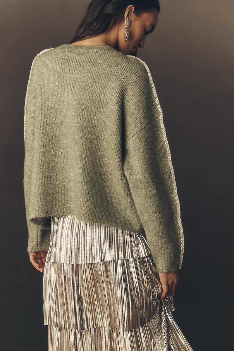 Pilcro Whipstitch Cardigan Sweater