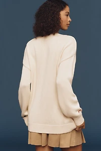 Maeve Crew-Neck Whipstitch Heart Icon Sweater