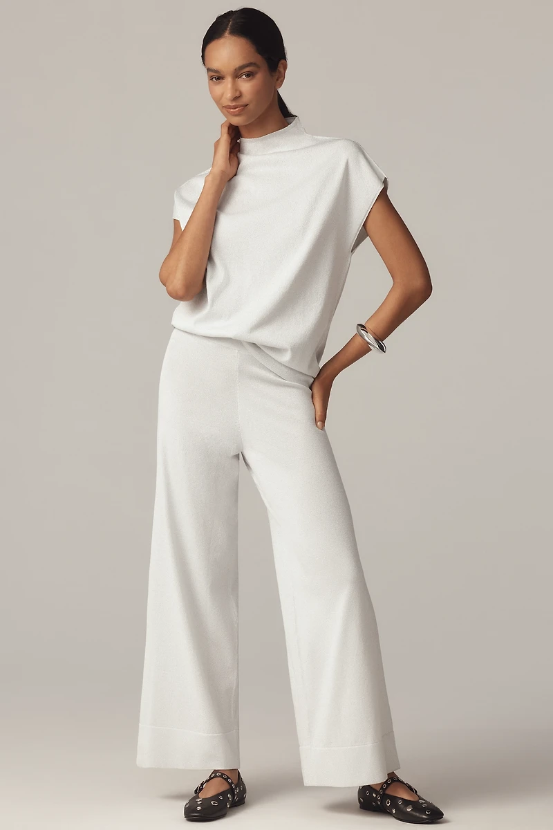 Pilcro Shine Mock-Neck Sweater