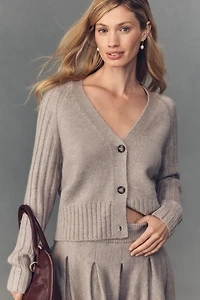 By Anthropologie Ribbed Sleeve Cardigan Sweater
