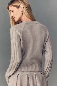 By Anthropologie Ribbed Sleeve Cardigan Sweater