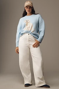 Maeve Crew-Neck Dog Icon Pullover Sweater