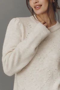 By Anthropologie Textured Ruffled Waist Sweater