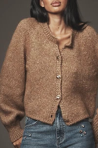 Maeve Crew-Neck Relaxed Cardigan Sweater
