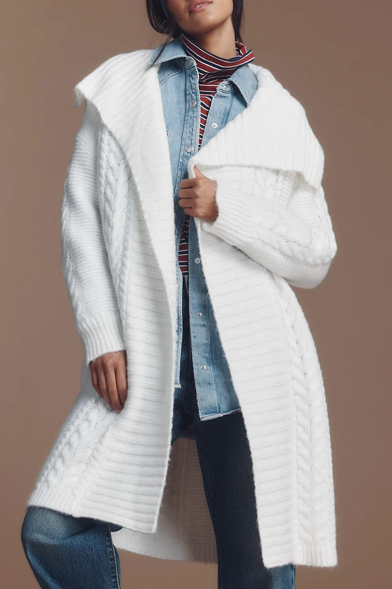 By Anthropologie Collared Longline Cardigan Sweater