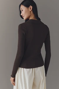 Maeve Long Sleeve Henley Polo Sweater