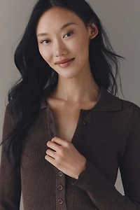 Maeve Long Sleeve Henley Polo Sweater