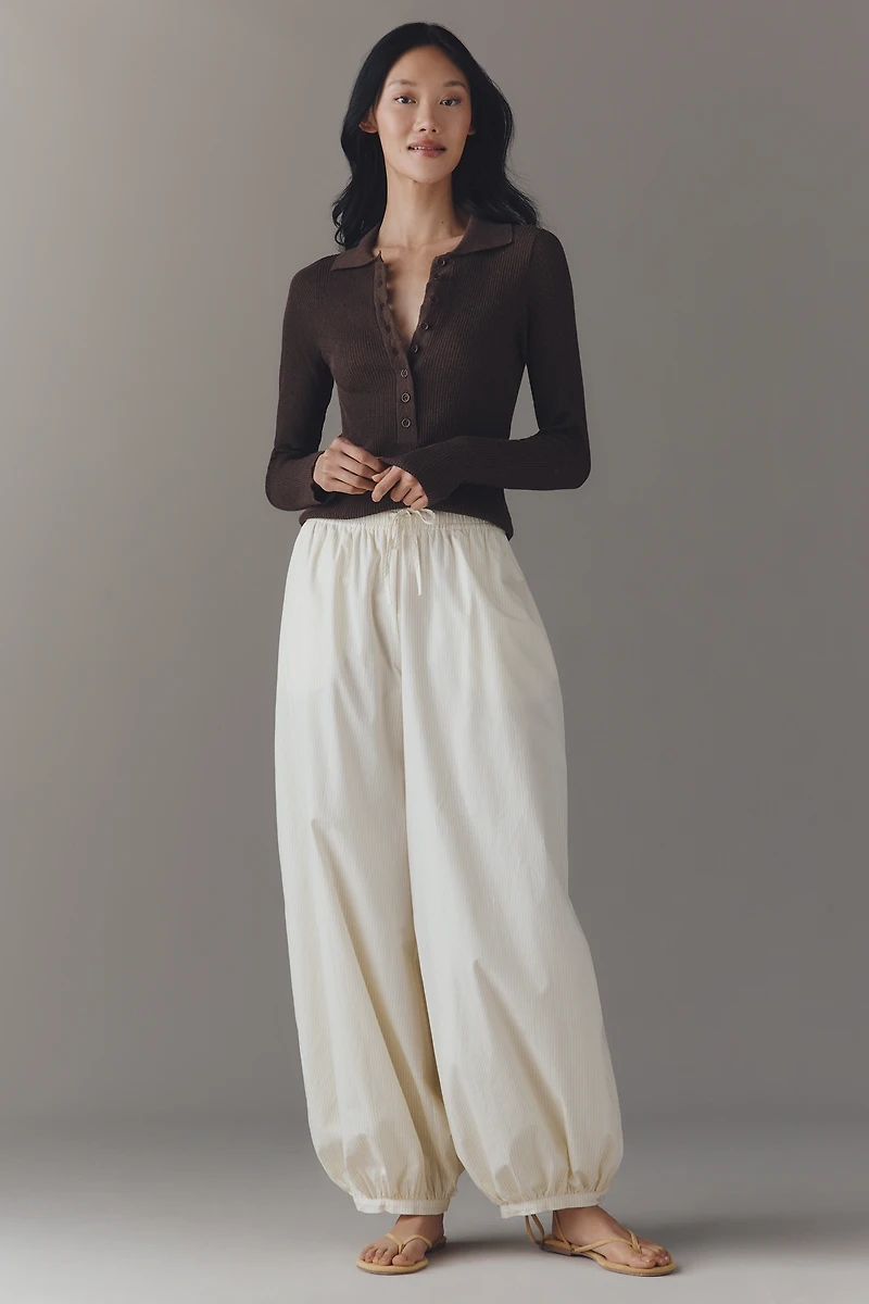 Maeve Long Sleeve Henley Polo Sweater