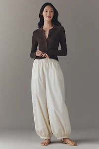 Maeve Long Sleeve Henley Polo Sweater