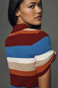 Maeve Short-Sleeve Polo Sweater