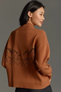 The Montana Mock-Neck Half-Zip Sweater by Maeve
