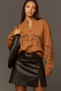 The Montana Mock-Neck Half-Zip Sweater by Maeve