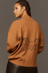 The Montana Mock-Neck Half-Zip Sweater by Maeve