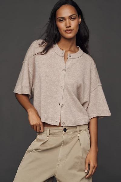 The Goldie Crew-Neck Cashmere Cardigan Sweater