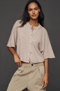 The Goldie Crew-Neck Cashmere Cardigan Sweater