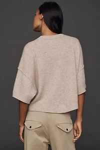 The Goldie Crew-Neck Cashmere Cardigan Sweater