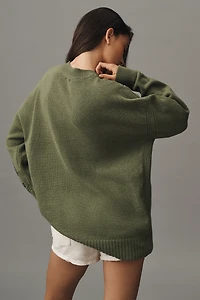 Maeve Oversized Graphic Crew-Neck Sweater