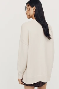 Maeve Oversized Graphic Crew-Neck Sweater