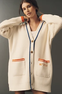 Maeve Cotton Blend Veggie Motif Cardigan Sweater