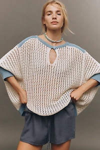 Maeve Keyhole Open-Stitch Sweater