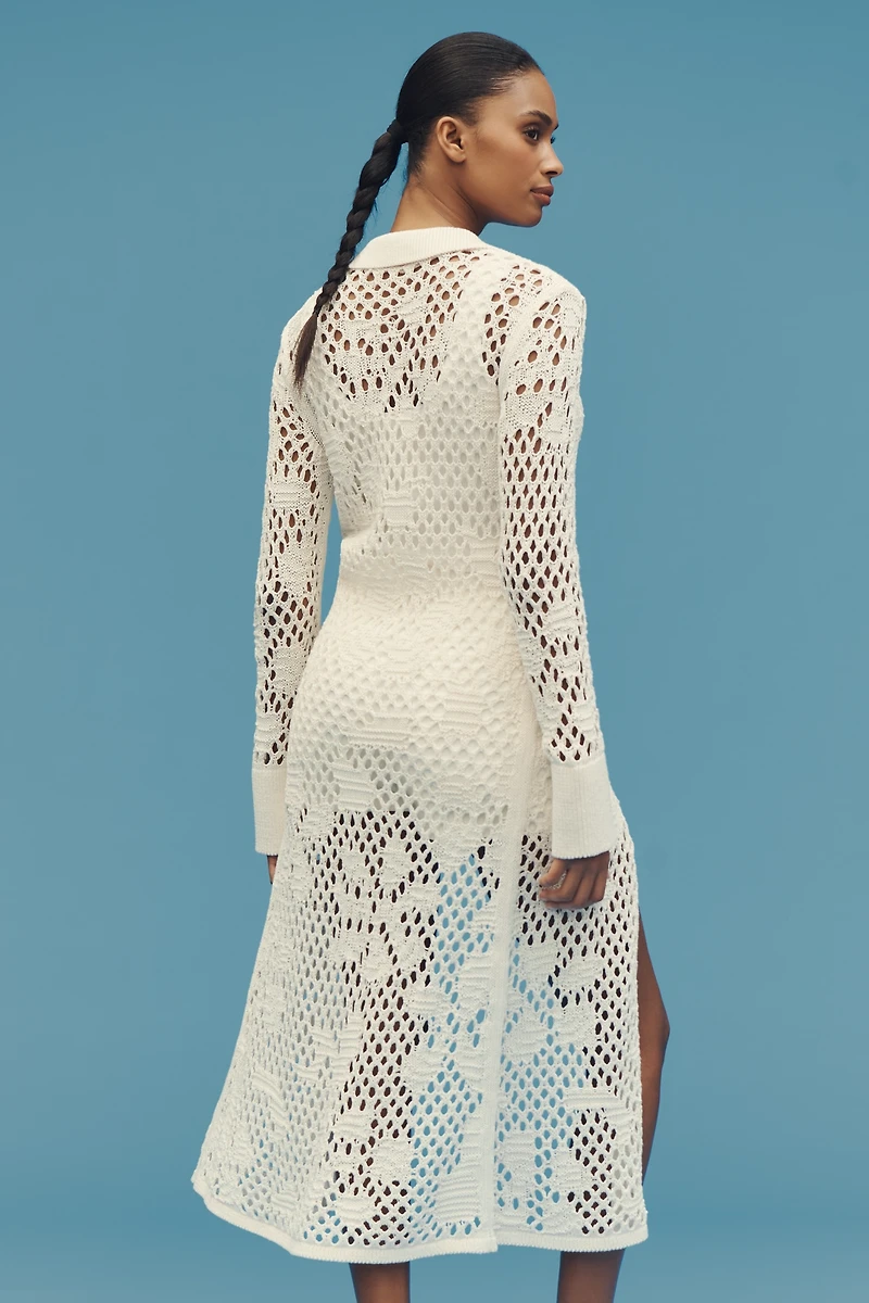 By Anthropologie Fishnet Duster Cardigan Sweater