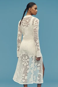 By Anthropologie Fishnet Duster Cardigan Sweater