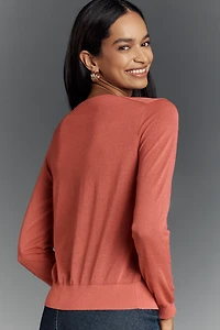 By Anthropologie Fitted Sheer Cardigan Sweater
