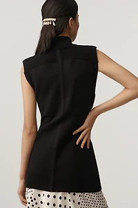 Maeve Sleeveless Crewneck Structured Muscle Cardigan